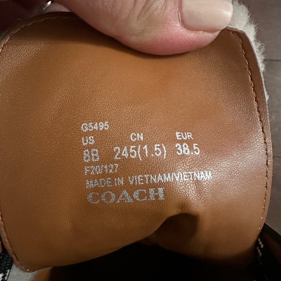 COACH Fur-Lined Leather Boots US 8 - Picture 8 of 12